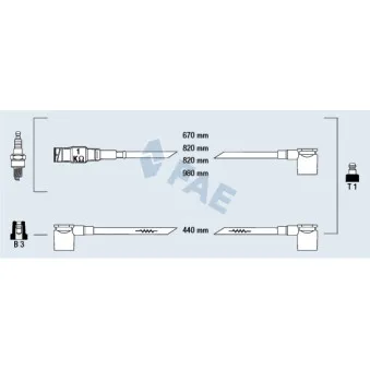 FAE 83990 - Kit de câbles d'allumage