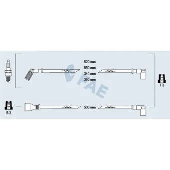 FAE 85780 - Kit de câbles d'allumage