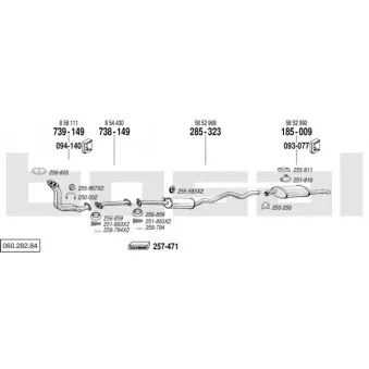 BOSAL 060.282.84 - Echappement