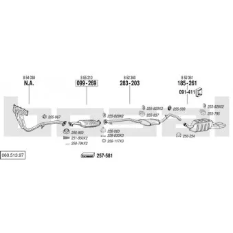 BOSAL 060.513.97 - Echappement