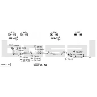 BOSAL 060.517.50 - Echappement