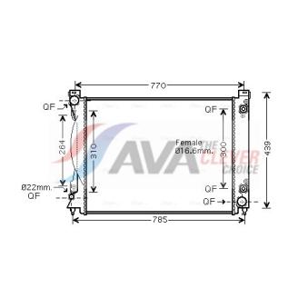 Radiateur, refroidissement du moteur AVA QUALITY COOLING AI2231
