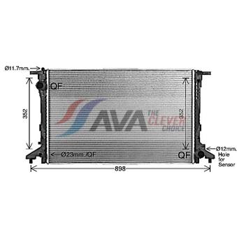Radiateur, refroidissement du moteur AVA QUALITY COOLING OEM 8W0121251H