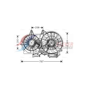 Ventilateur, refroidissement du moteur AVA QUALITY COOLING OEM 8E0959455