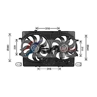 Ventilateur, refroidissement du moteur AVA QUALITY COOLING AI7522
