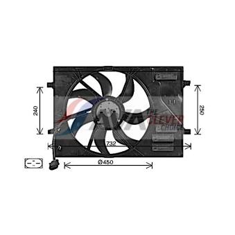 Ventilateur, refroidissement du moteur AVA QUALITY COOLING AI7525