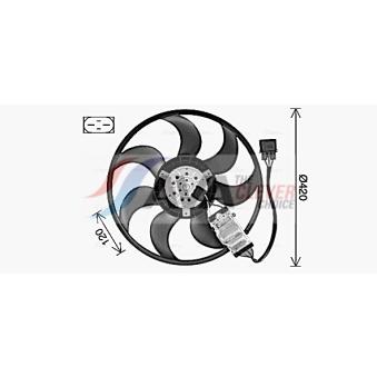 Ventilateur, refroidissement du moteur AVA QUALITY COOLING OEM 7L0959455G