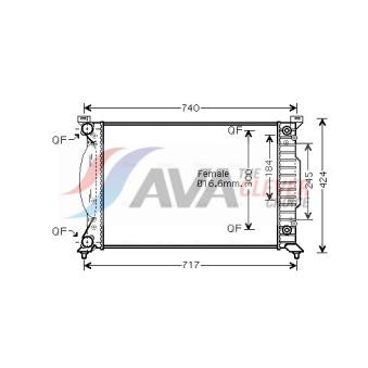 Radiateur, refroidissement du moteur AVA QUALITY COOLING OEM 8E0121251AP