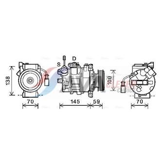 Compresseur, climatisation AVA QUALITY COOLING AIAK342