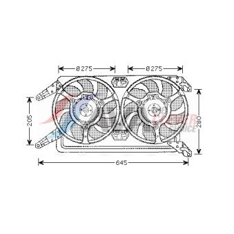 Ventilateur, refroidissement du moteur AVA QUALITY COOLING OEM 60624712 Ventilateur, refroidissement du moteur AVA QUALITY COOLING OEM 60624712