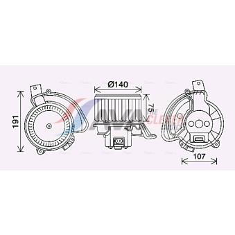 Moteur électrique, pulseur d'air habitacle AVA QUALITY COOLING AL8154