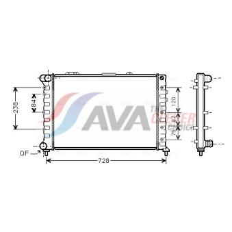 Radiateur, refroidissement du moteur AVA QUALITY COOLING [ALA2079]