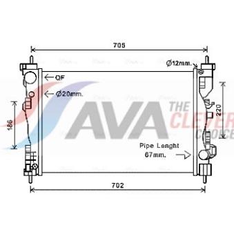 Radiateur, refroidissement du moteur AVA QUALITY COOLING ALA2119