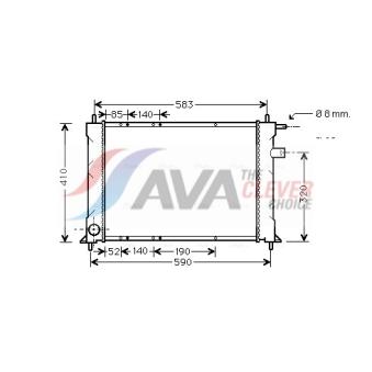 Radiateur, refroidissement du moteur AVA QUALITY COOLING AU2111