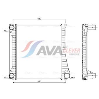 Intercooler, échangeur AVA QUALITY COOLING AU4353