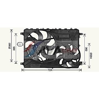 Ventilateur, refroidissement du moteur AVA QUALITY COOLING OEM LR024292