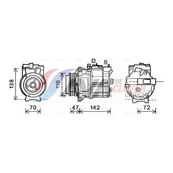 Compresseur, climatisation AVA QUALITY COOLING OEM JPB500211