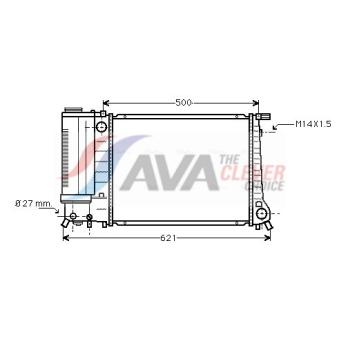 Radiateur, refroidissement du moteur AVA QUALITY COOLING OEM 1712971