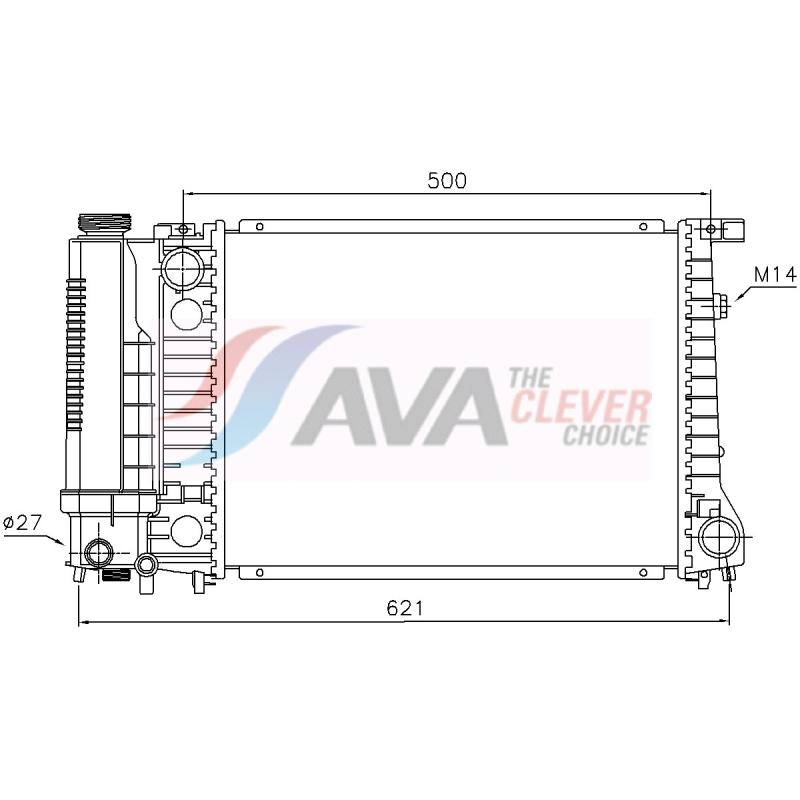 Radiateur, refroidissement du moteur AVA QUALITY COOLING BW2083 - Visuel 1
