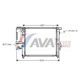 Radiateur, refroidissement du moteur AVA QUALITY COOLING OEM 1723528