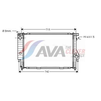 Radiateur, refroidissement du moteur AVA QUALITY COOLING OEM 1702762