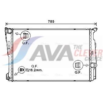 Radiateur, refroidissement du moteur AVA QUALITY COOLING BW2546