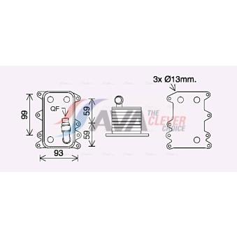 Radiateur d'huile de boîte automatique AVA QUALITY COOLING OEM 7803830