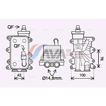 Radiateur d'huile de boîte automatique AVA QUALITY COOLING OEM 7803830
