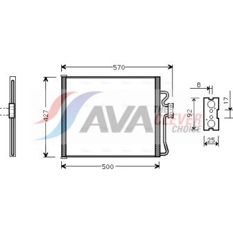Condenseur, climatisation AVA QUALITY COOLING OEM 64538378439