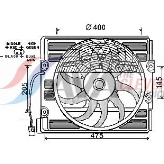 Ventilateur, refroidissement du moteur AVA QUALITY COOLING OEM 64548380774