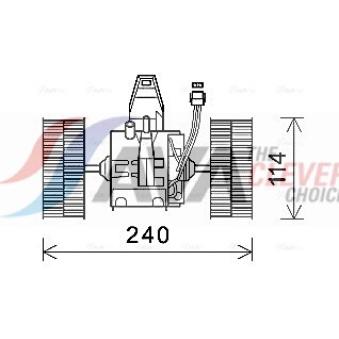 Moteur électrique, pulseur d'air habitacle AVA QUALITY COOLING BW8491
