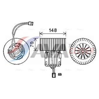 Moteur électrique, pulseur d'air habitacle AVA QUALITY COOLING OEM 9194589