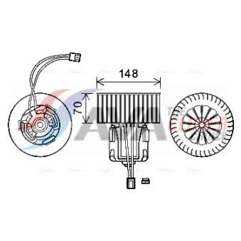 Moteur électrique, pulseur d'air habitacle AVA QUALITY COOLING OEM 9242608