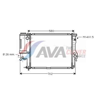 Radiateur, refroidissement du moteur AVA QUALITY COOLING OEM 1740695