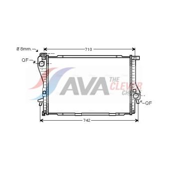 Radiateur, refroidissement du moteur AVA QUALITY COOLING BWA2233