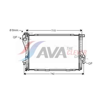 Radiateur, refroidissement du moteur AVA QUALITY COOLING BWA2235