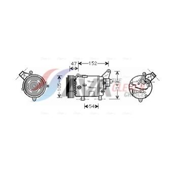Compresseur, climatisation AVA QUALITY COOLING BWAK076