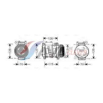 Compresseur, climatisation AVA QUALITY COOLING BWAK229 pour HONDA ACCORD 320 i - 150cv