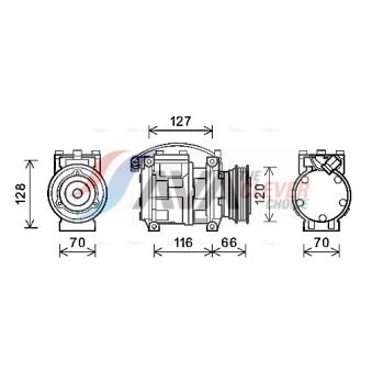 Compresseur, climatisation AVA QUALITY COOLING OEM 64528371021