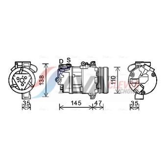 Compresseur, climatisation AVA QUALITY COOLING BWAK395