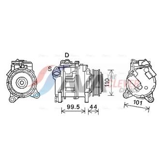 Compresseur, climatisation AVA QUALITY COOLING OEM 64529216467