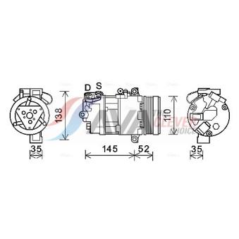 Compresseur, climatisation AVA QUALITY COOLING OEM 64526933307