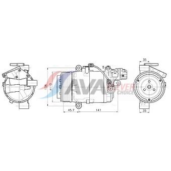 Compresseur, climatisation AVA QUALITY COOLING OEM 64529182794