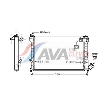 Radiateur, refroidissement du moteur AVA QUALITY COOLING [CN2165]