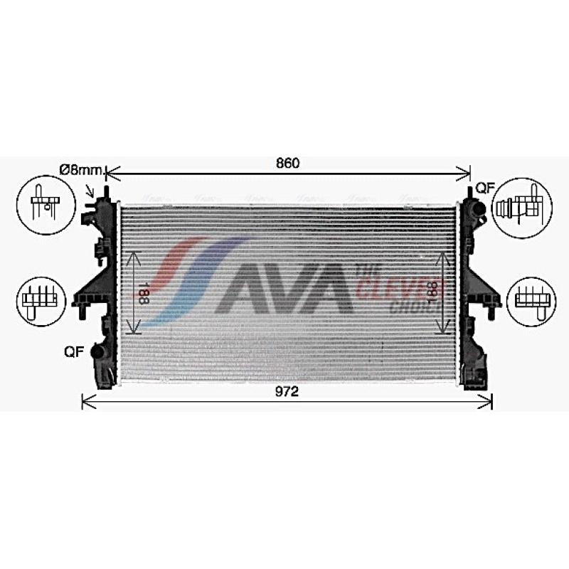 Radiateur, refroidissement du moteur AVA QUALITY COOLING CN2320 - Visuel 1