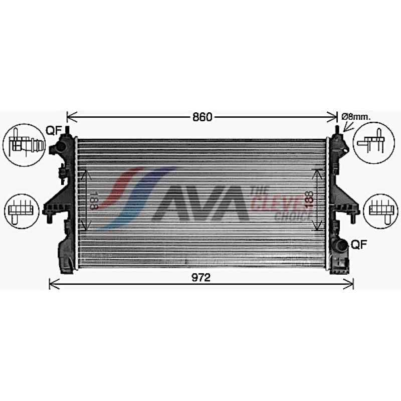 Radiateur, refroidissement du moteur AVA QUALITY COOLING CN2322 - Visuel 1