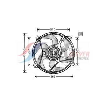 Ventilateur, refroidissement du moteur AVA QUALITY COOLING [CN7528]