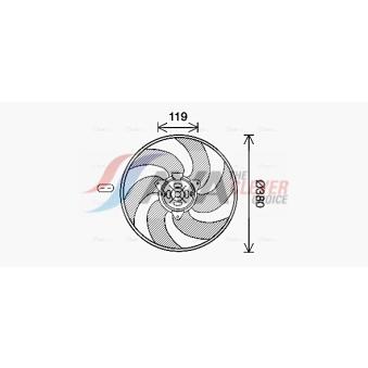 Ventilateur, refroidissement du moteur AVA QUALITY COOLING CN7555