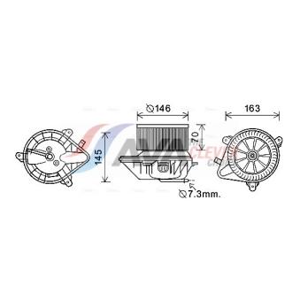 Moteur électrique, pulseur d'air habitacle AVA QUALITY COOLING OEM 6441S0
