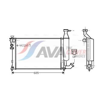 Radiateur, refroidissement du moteur AVA QUALITY COOLING CNA2140